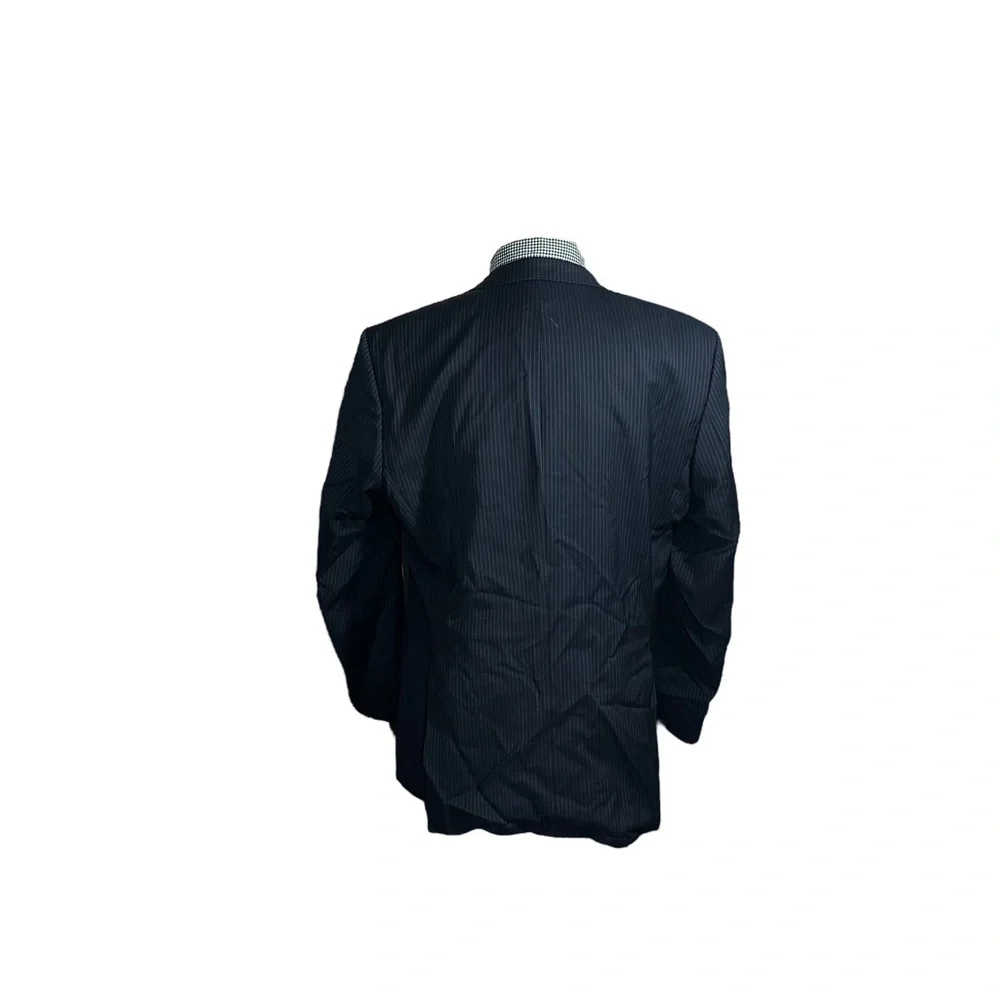 Hugo Boss Pasini2/Movie2 Navy & Periwinkle Stripe 2 Button Wool Suit Coat Sz 46L - Picture 5 of 16